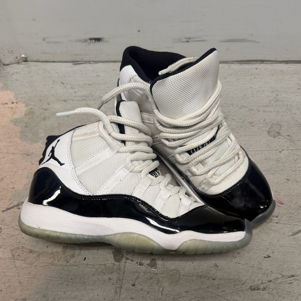 Jordan Kids White and Black Retro 11 Sneakers